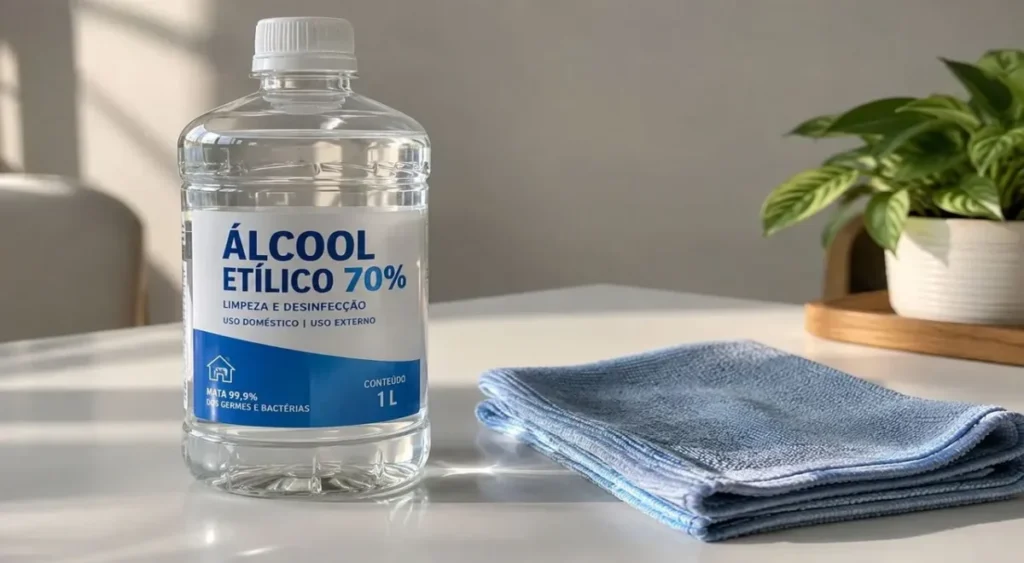 Como fazer desinfetante natural caseiro: álcool etílico 70% usado na receita